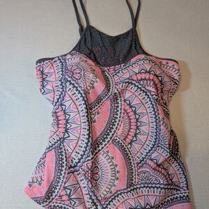 Free Country Pink and Gray Bikini Top